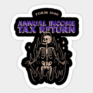 Form 1040 – Tax Return Hellfire Skeleton Sticker